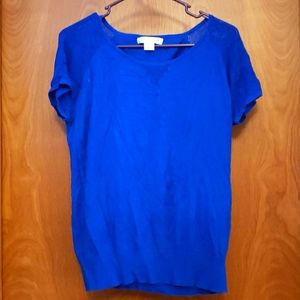 August Silk Blue Size Large Blouse